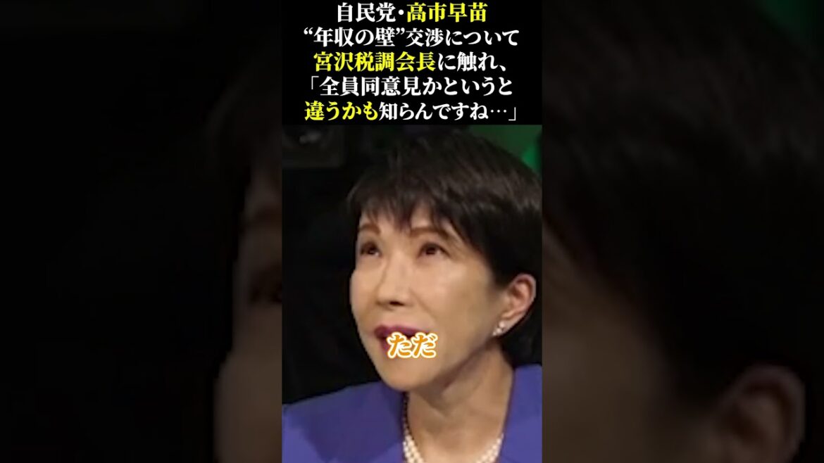 自民党・高市早苗 “年収の壁”交渉について 宮沢税調会長に触れ、 「全員同意見かというと 違うかも知らんですね…」 #自民党 #高市早苗 #増税 #宮沢洋一 #石破政権 #財務省 #石丸伸二