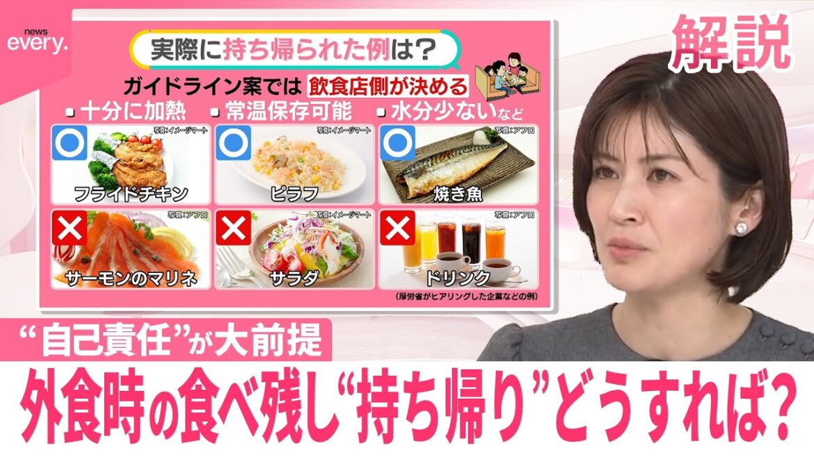 【「食べ残し持ち帰り」】ガイドライン案まとまる  消費者側の“自己責任”が大前提…メニューの判断は飲食店側…具体的には？【#みんなのギモン】