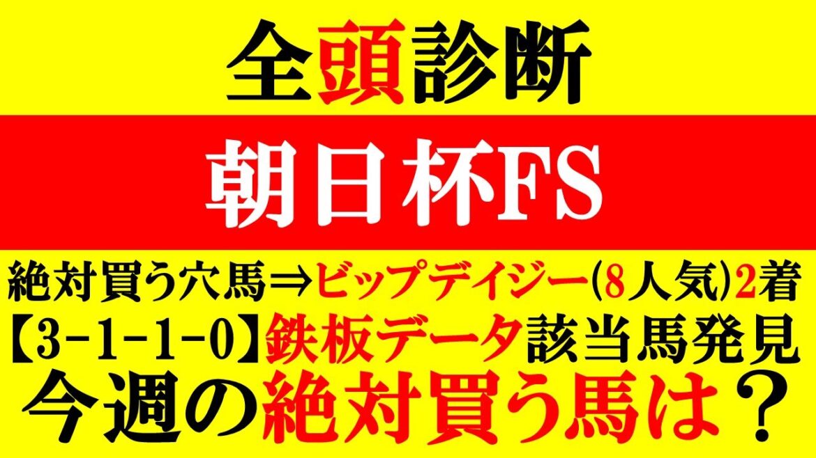 【朝日杯FS 全頭診断 2024】阪神JFビップデイジー2着(絶対に買う穴馬)！今週の絶対に買う馬は？