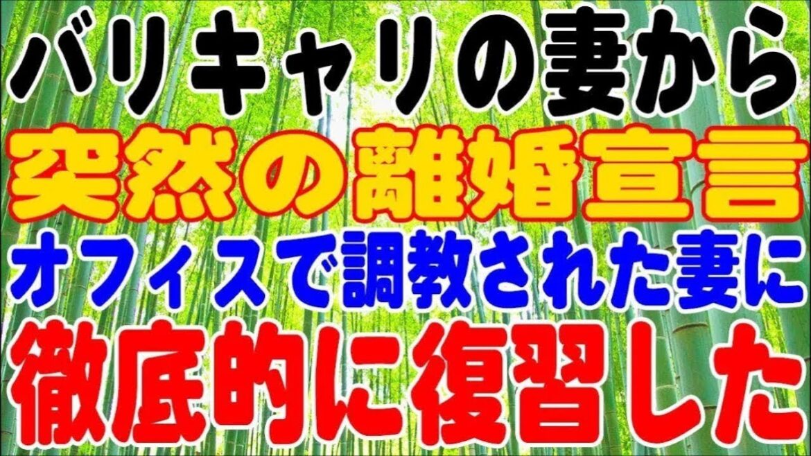 【修羅場】バリキャリの妻から、突然の離婚宣言。オフィスで調教された妻に、徹底的に復習した。