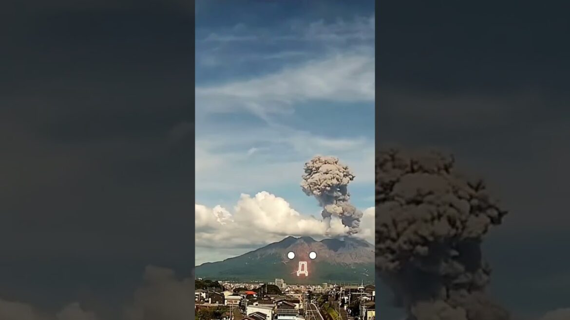 桜島ちゃん　爆発2600メートル　元動画もみてね