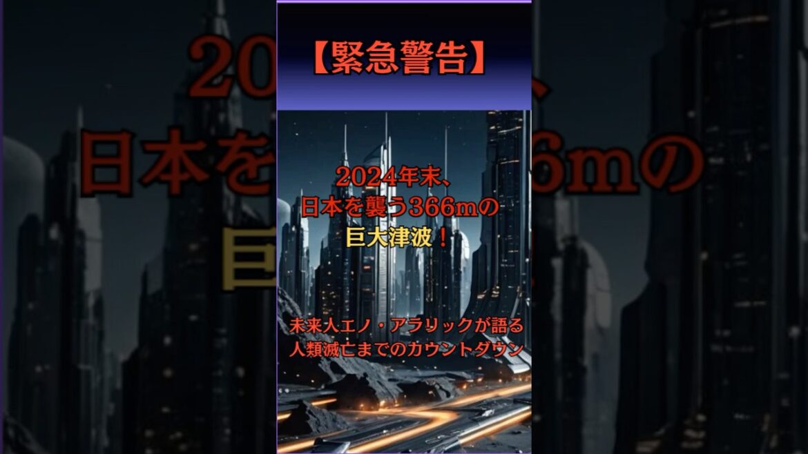 【緊急警告】2024年末、日本を襲う366mの巨大津波！未来人エノ・アラリックが語る人類滅亡までのカウントダウン  【予告編】