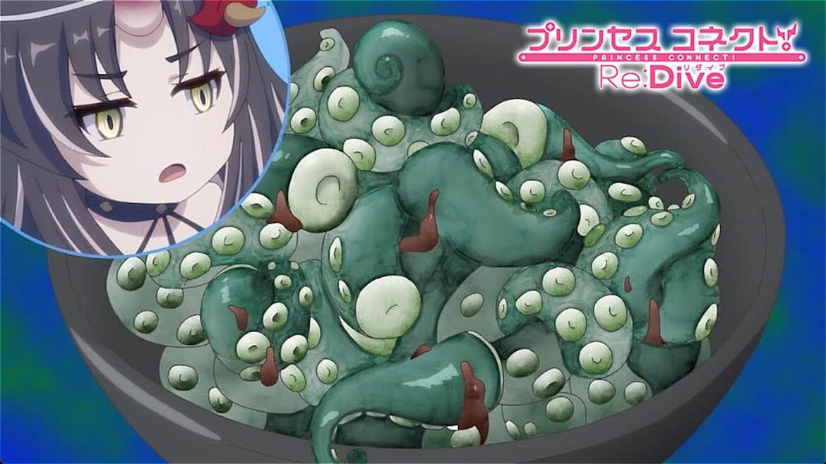 【プリコネR】アニメーション 腹ペコのペコリーヌとリリに魔物料理をだすサツキ