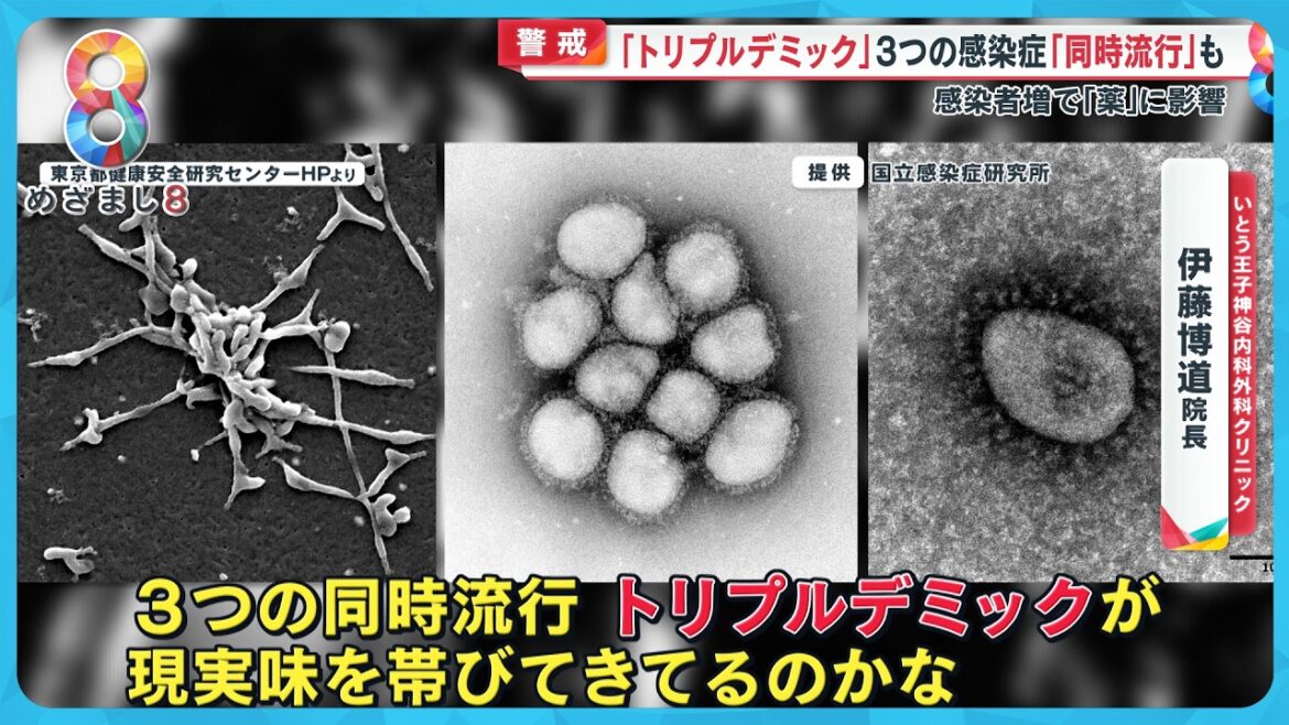 【警戒】“トリプルデミック”3つの感染症同時流行…インフルは流行注意報レベル 感染者急増でせき止めが不足に【めざまし８ニュース】