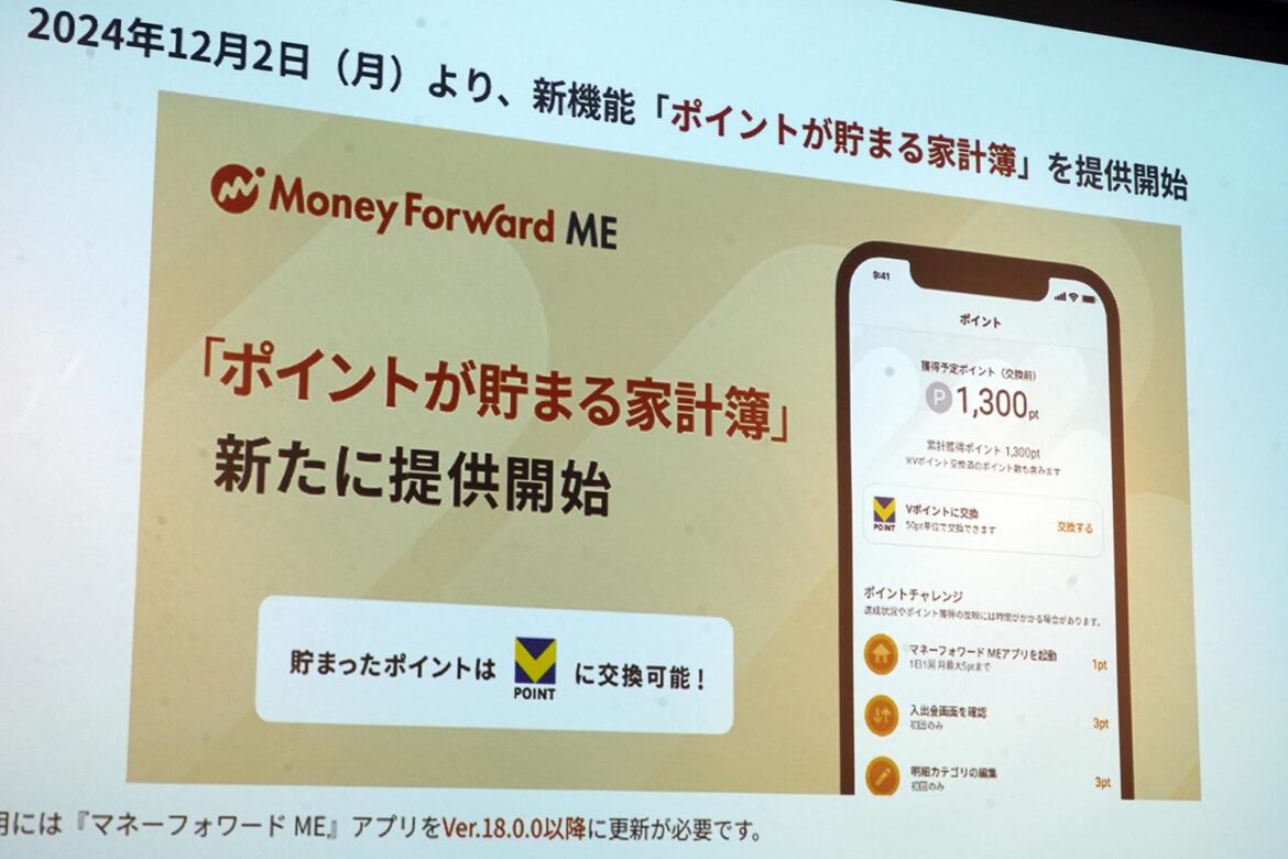 マネーフォワードME、「ポイントが貯まる家計簿」になる　Vポイントが貯まる - Impress Watch