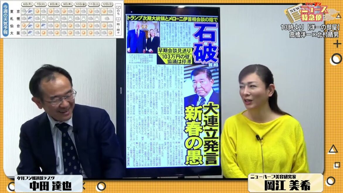 【石破自民「大連立」で国民を裏切り】須田慎一郎氏リポート「103万円の壁」譲歩せず・高市早苗氏単独インタビュー、「USスチール」【夕刊フジニュース特急便】1/6 (月) 12:25~