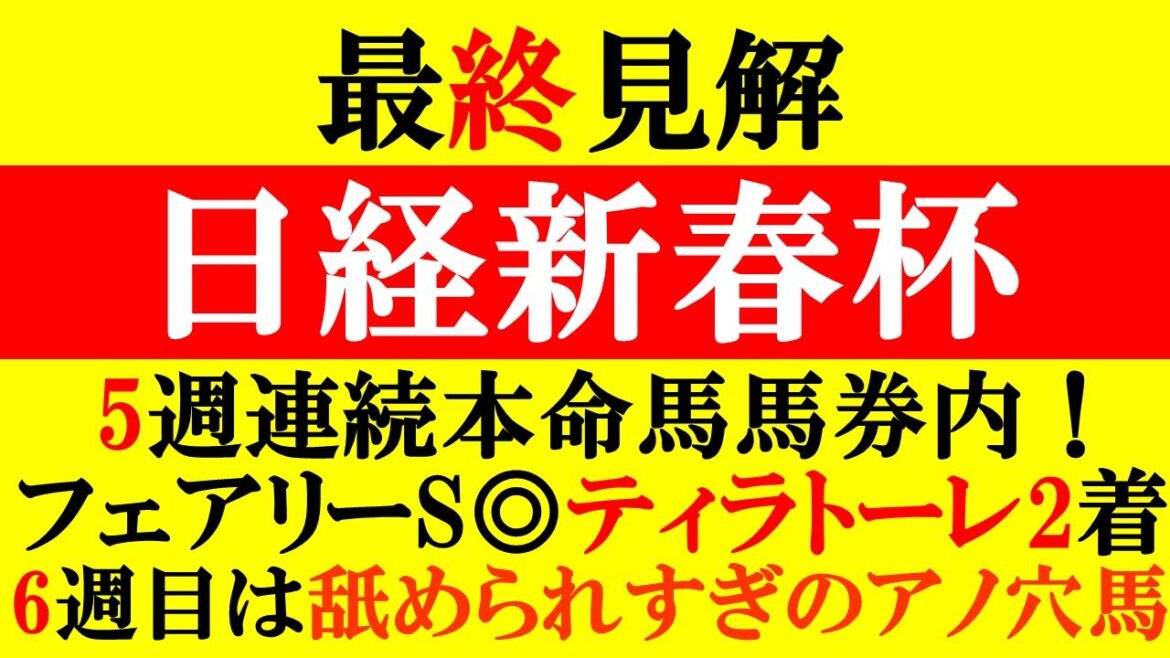 【日経新春杯 最終見解 2025】5週連続本命馬馬券内！6週目はオッズ妙味MAXのアノ穴馬！！