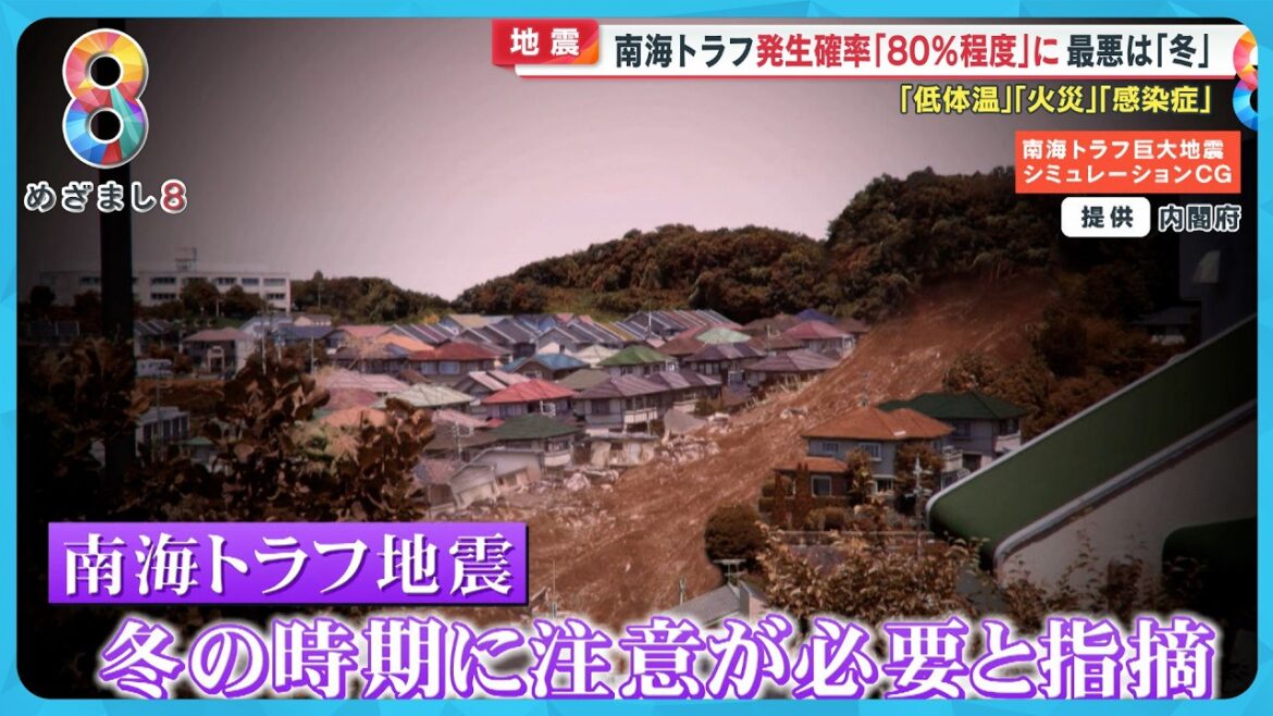 【地震】南海トラフ発生確率｢80％程度｣に…”低体温・火災・感染症”の危険度増す｢冬｣が最悪…【めざまし８ニュース】