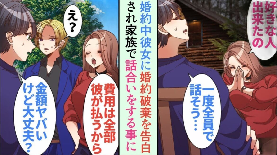 【漫画】婚約中の彼女が「他に好きな人ができた」と突然の破局宣言。俺は「一度家族で話し合いを」と提案し、婚約破棄や結婚式場のキャンセルについて冷静に話し合うことに…