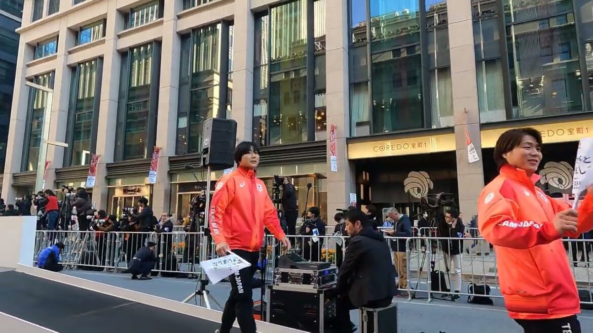 『柔道 阿部一二三、舟久保遥香』『レスリング 須崎優衣、鏡優翔』パリ2024オリンピック・パラリンピックTEAM JAPAN応援感謝イベント日本橋【パリオリンピックパレード 】 2024/11/30