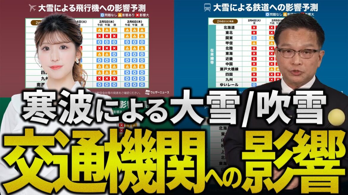 【交通情報】大雪／寒波による交通機関への影響 通行止めや運転見合わせも