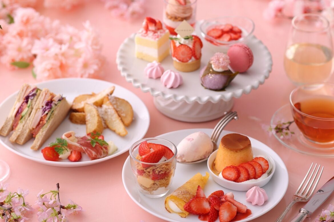 キハチ 青山本店の「お花見アフタヌーンティー」“桜香る”もちもち苺クレープなど春色スイーツ - ファッションプレス