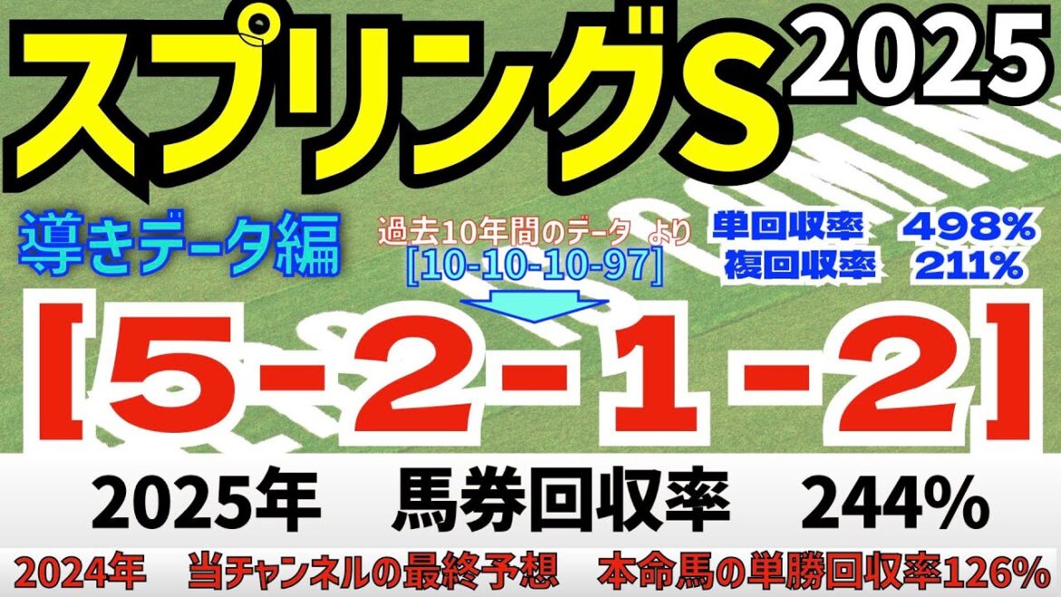 【スプリングステークス2025】 導きデータ編 過去10年間のデータから導かれた馬とは!【データ傾向】【競馬予想】 【スプリングステークス2025】 導きデータ編 過去10年間のデータから導かれた馬とは!【データ傾向】【競馬予想】