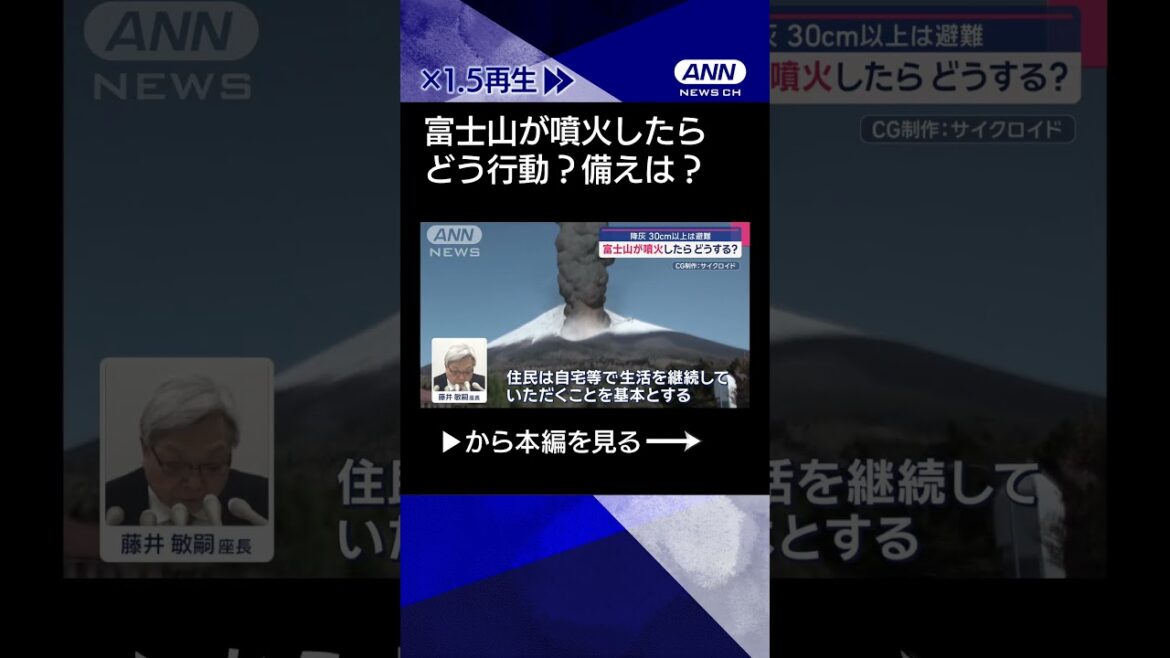 【ニュース】富士山噴火、その時どうする？　降灰30cm未満は「在宅避難」#shorts