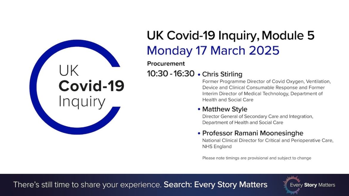 UK Covid 19 Inquiry - Module 5 Hearings - 17 March 2025 PM