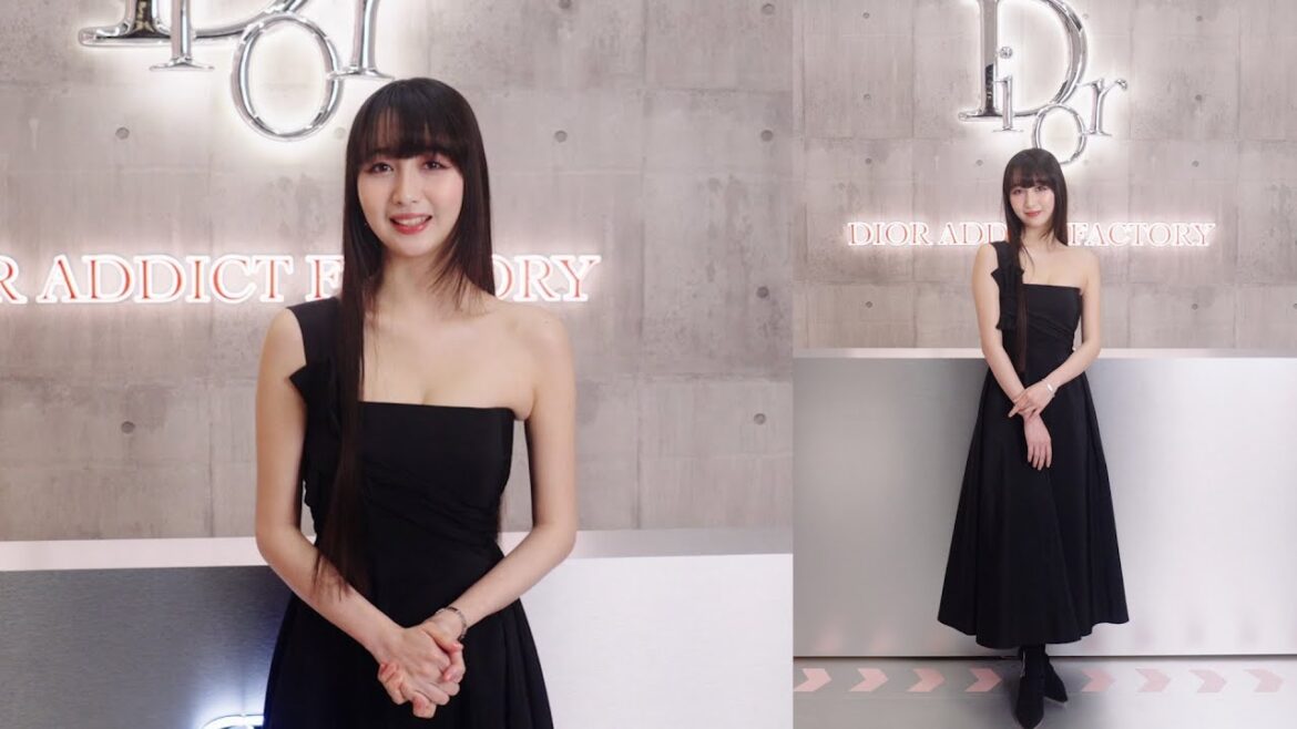 Cocomi、美デコルテ披露のブラックドレスでディオールポップアップ来場　『ディオール アディクト ファクトリー』オープニングプレビュー