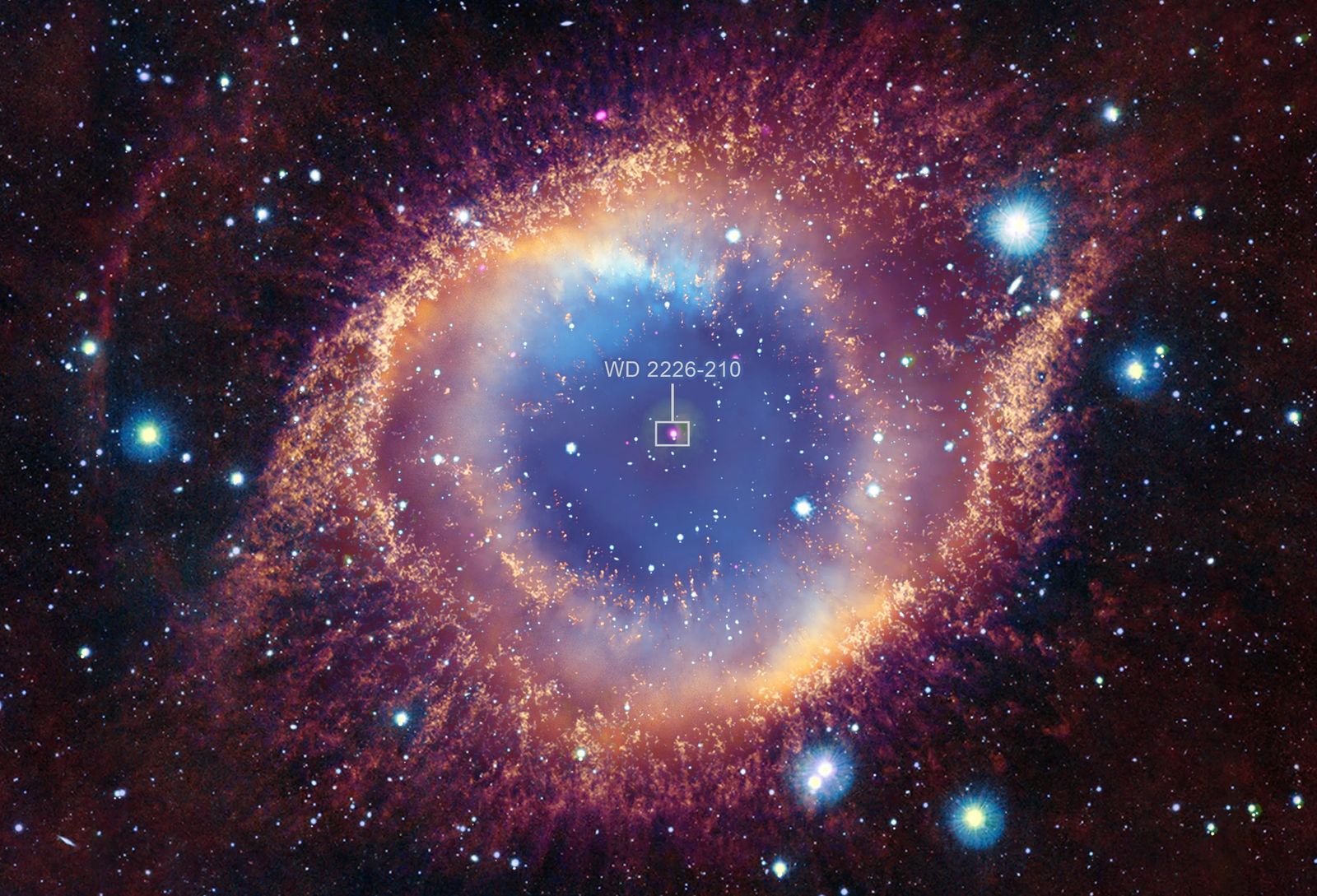 中央の四角で囲まれた星が白色矮星「WD 2226210」だ。