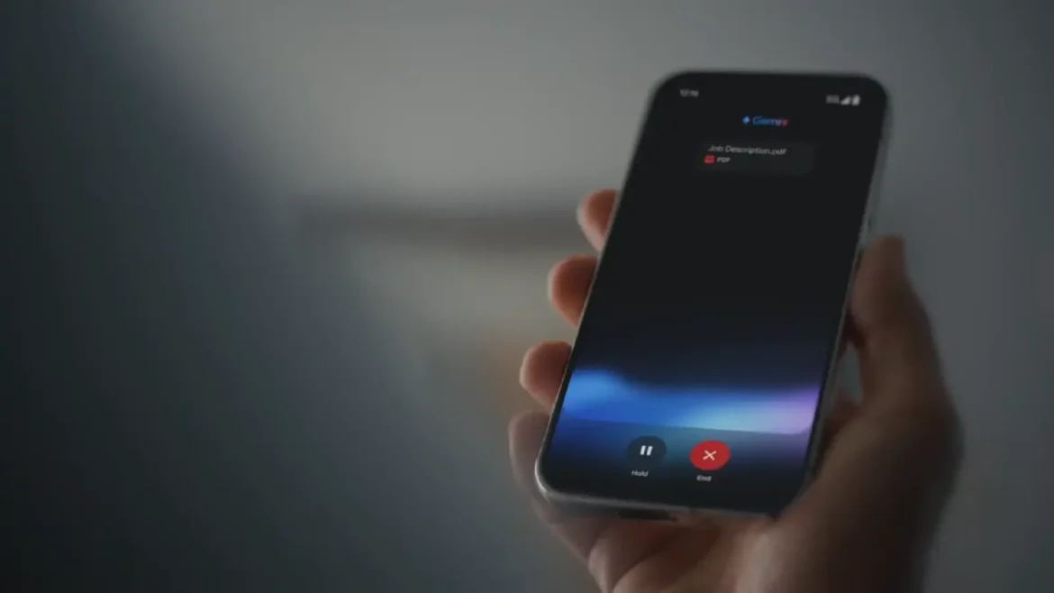 Google Pixel 9 の Gemini アプリで Gemini Live を使用するシーンの画像