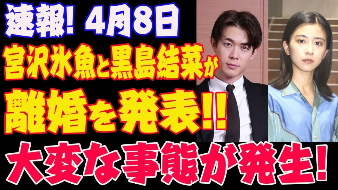 速報!4月8日宮沢氷魚と黒島結菜が離婚を発表!! 大変な事態が発生!