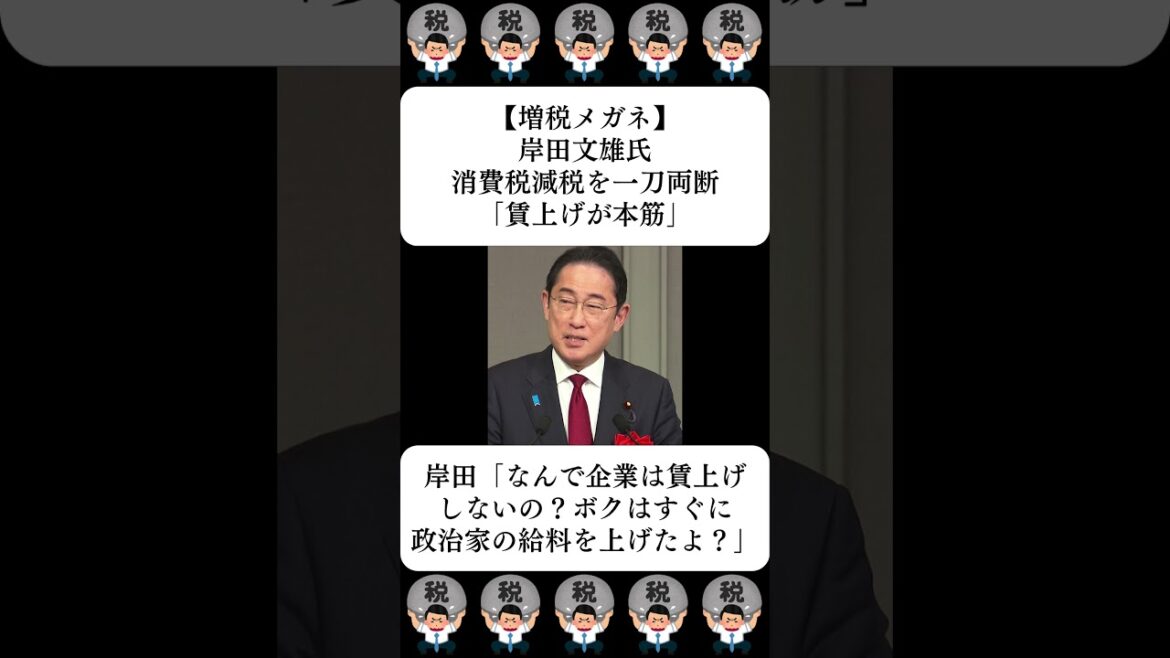 【増税メガネ】岸田文雄氏、消費税減税を一刀両断「賃上げが本筋」…に対する世間の反応