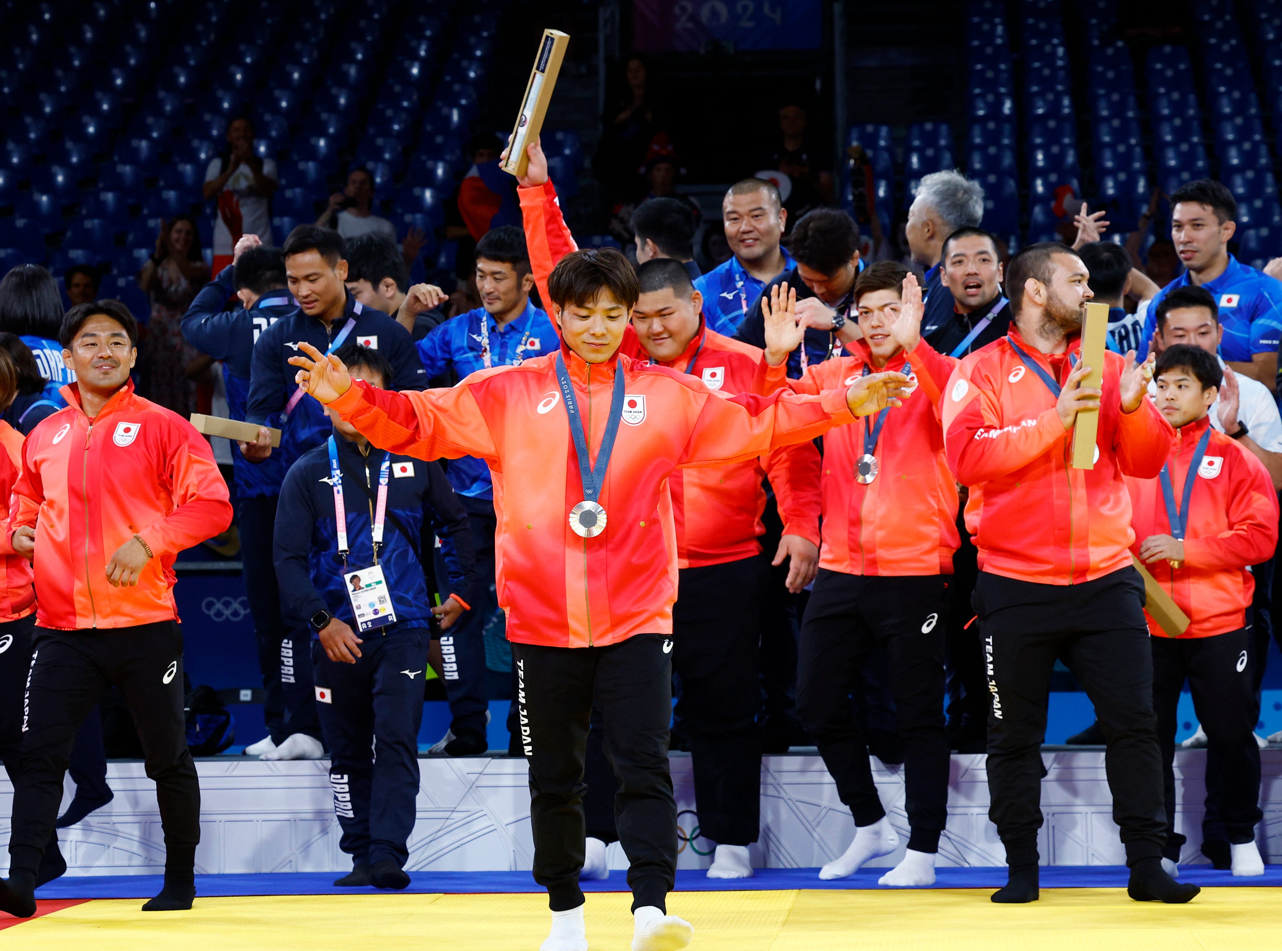 五輪＝柔道混合団体で日本は銀、開催国フランスが金メダル