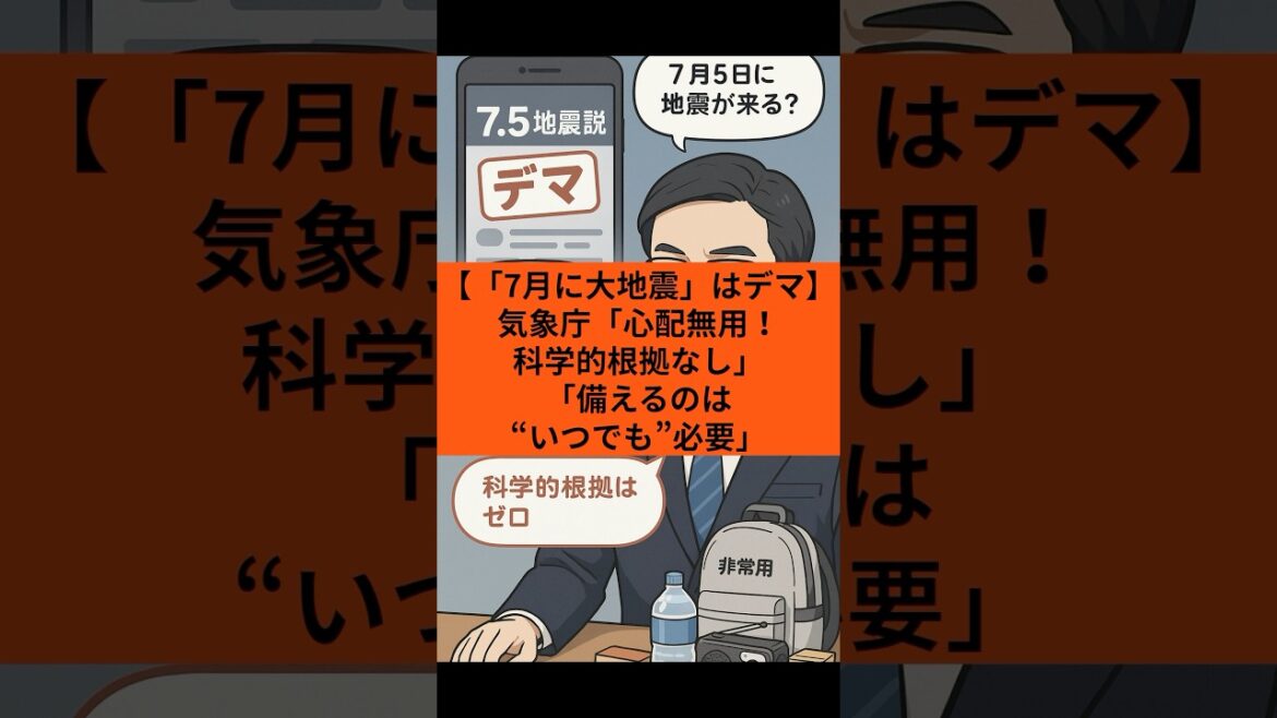 7月大災害説に、気象庁長官「デマ。心配する必要ない」「いつ地震が起きても備えられるように」