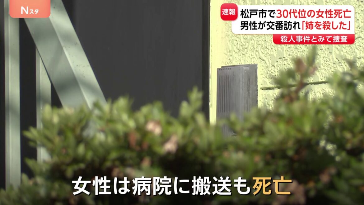 【速報】千葉・松戸市のアパートで30代くらいの女性が死亡　「姉を刺して殺した」と交番を訪れた30代くらいの男性から話を聞く（TBS NEWS DIG Powered by JNN）