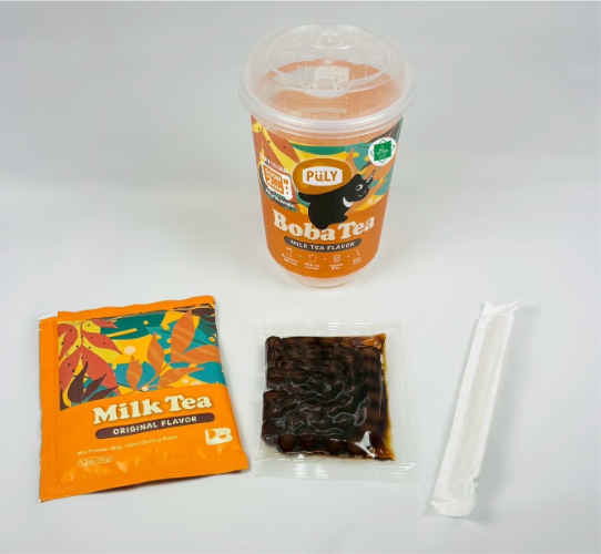 本格タピオカドリンクがレンジで作れる、台湾発「プーリータピオカドリンク（BobaTea）」セット内容