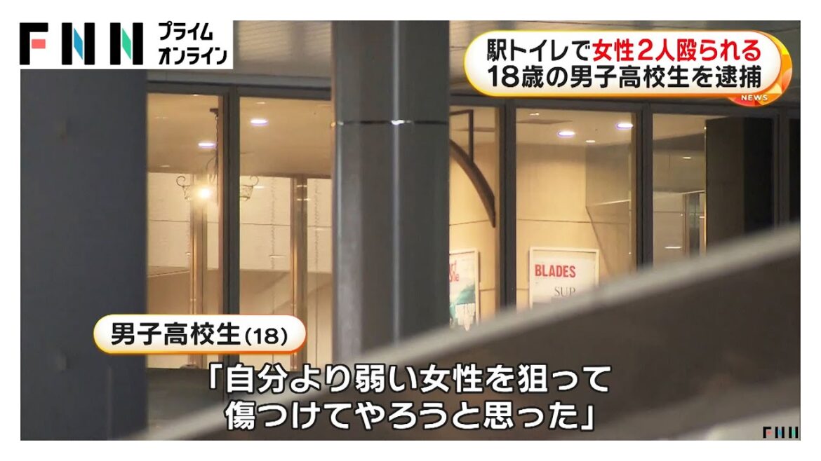 駅の女子トイレで女性2人を金づちで殴った18歳男子高校生が現行犯逮捕…2人にケガなし　JR千葉駅
