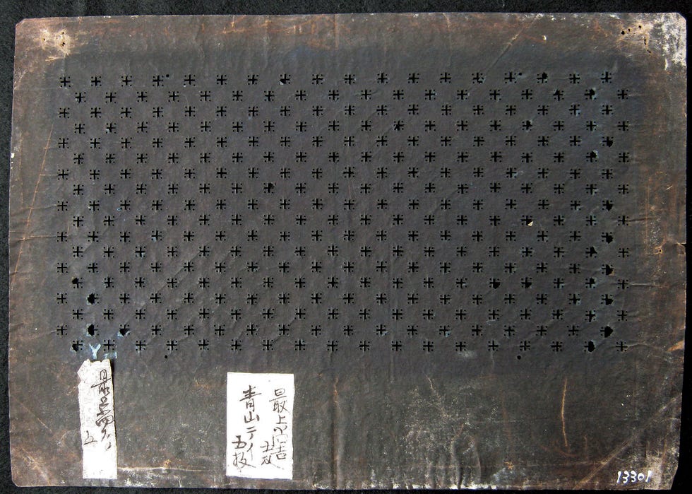 常磐紺型染に使われた会津型 常磐紺型染に使われた会津型