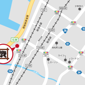 「資さんうどん堺浜寺店」の場所