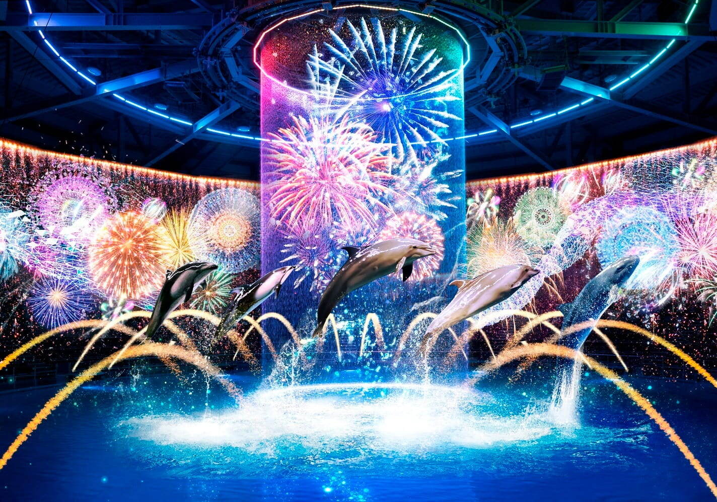マクセル アクアパーク品川「ネイキッド 花火アクアリウム」海の生きもの×デジタルアートの花火祭り