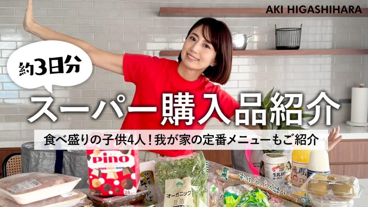 【３日分💨】子供たち夏休み中☀️食べ盛りの４児のママ・東原亜希のスーパー購入品！我が家の定番メニューについてもご紹介！