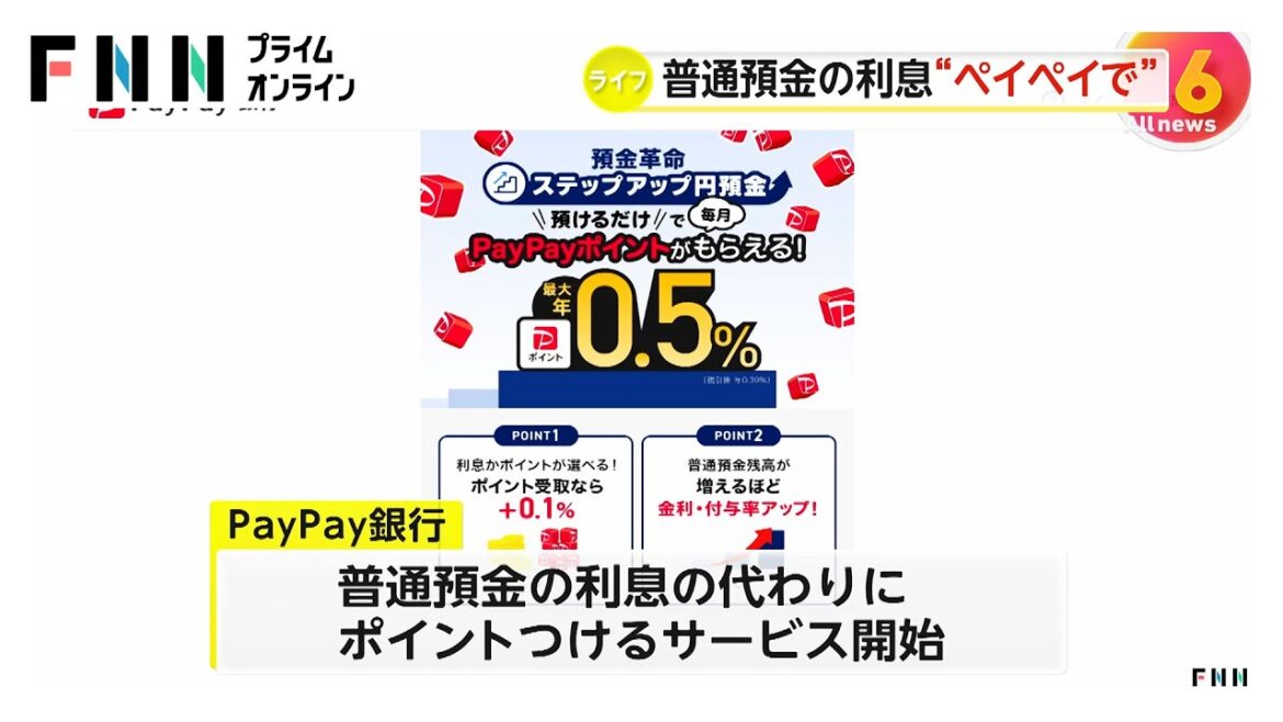 普通預金の利息「PayPayポイント」で受け取りなら付与率0.1%アップ　PayPay銀行が“選べる”新サービス