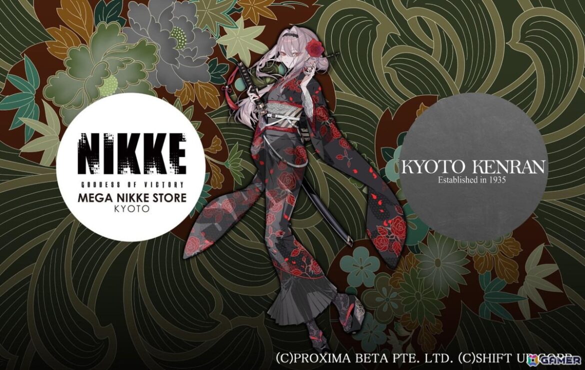 「勝利の女神：NIKKE」MEGA NIKKE STORE KYOTOと京都絢爛（KYOTO KENRAN）がコラボ！紅蓮が京都の伝統デザインと融合したフォトスポットを京まふ2025で展開の画像