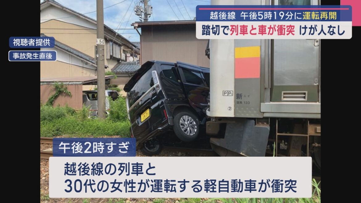 JR越後線の踏切で列車と車が衝突 車の運転手は衝突前に逃げ ケガ人なし【新潟・西蒲区】（UX新潟テレビ21） - Yahoo!ニュース