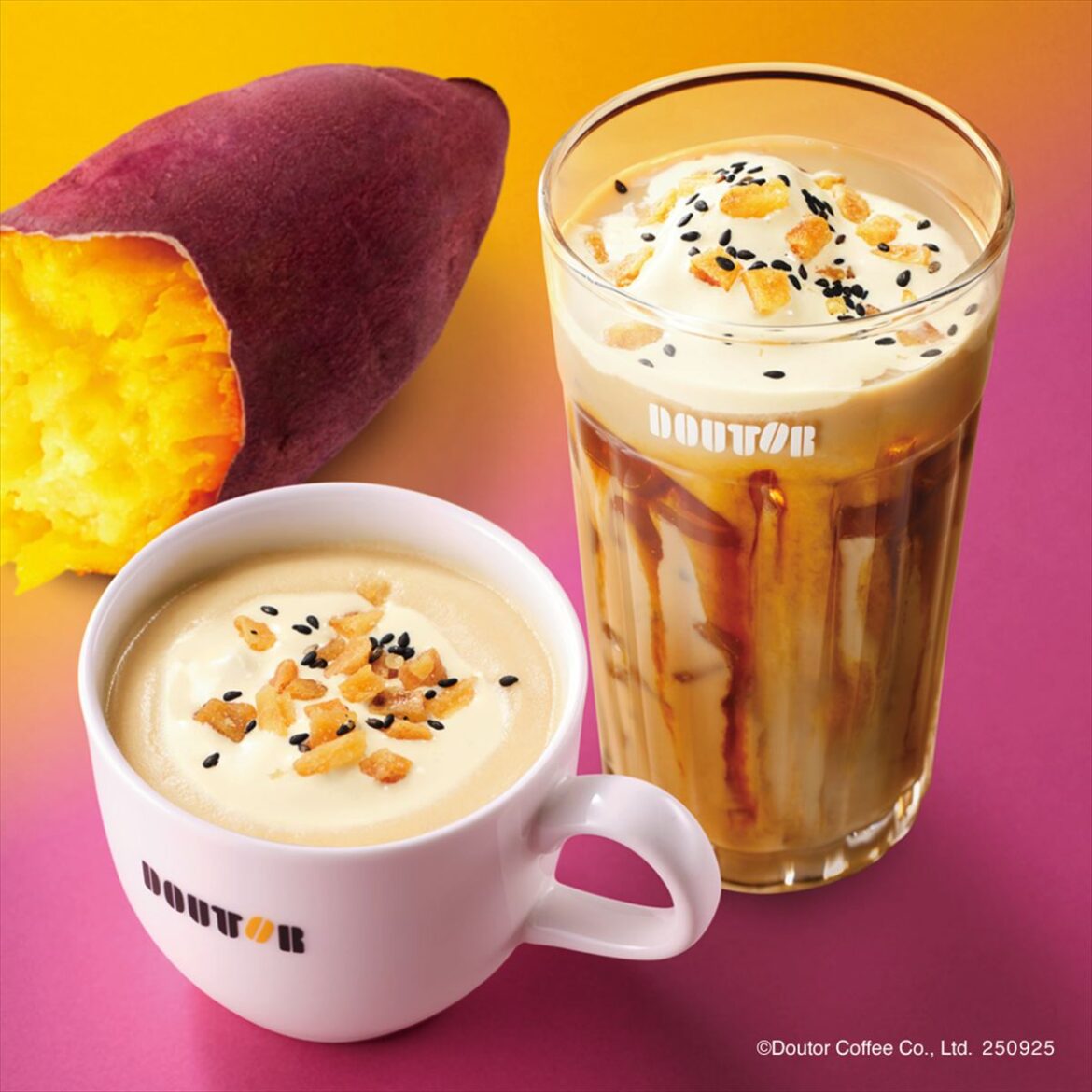 【ドトールコーヒー】焼き芋豆乳オレ、沖縄県産紅芋のシューモンブラン…全7種の秋メニュー発売 | オトナンサー