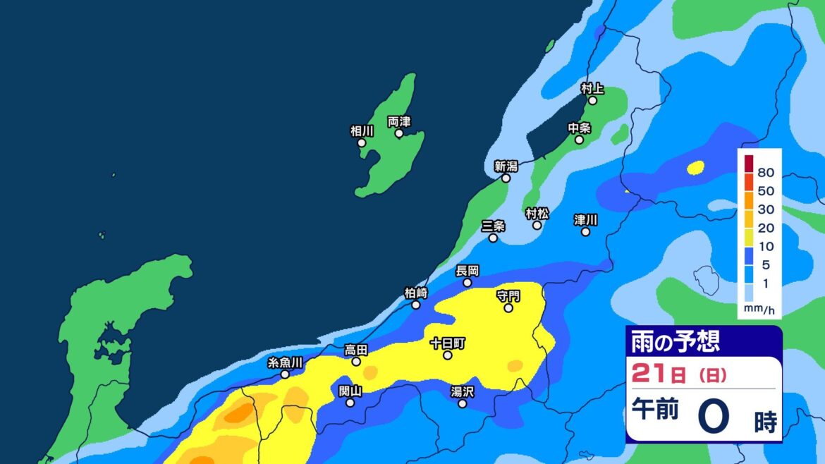 【大雨情報】新潟県内は“バケツをひっくり返したような”激しい雷雨か あす21日朝にかけて土砂災害や浸水などに注意・警戒【1時間ごとの雨のシミュレーション・20日午後6時半更新】（ＢＳＮ新潟放送） - Yahoo!ニュース - Yahoo!ニュース