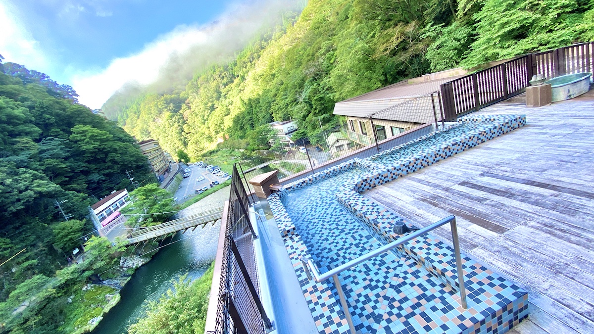 湯原温泉 八景 空の湯 貸切露天風呂