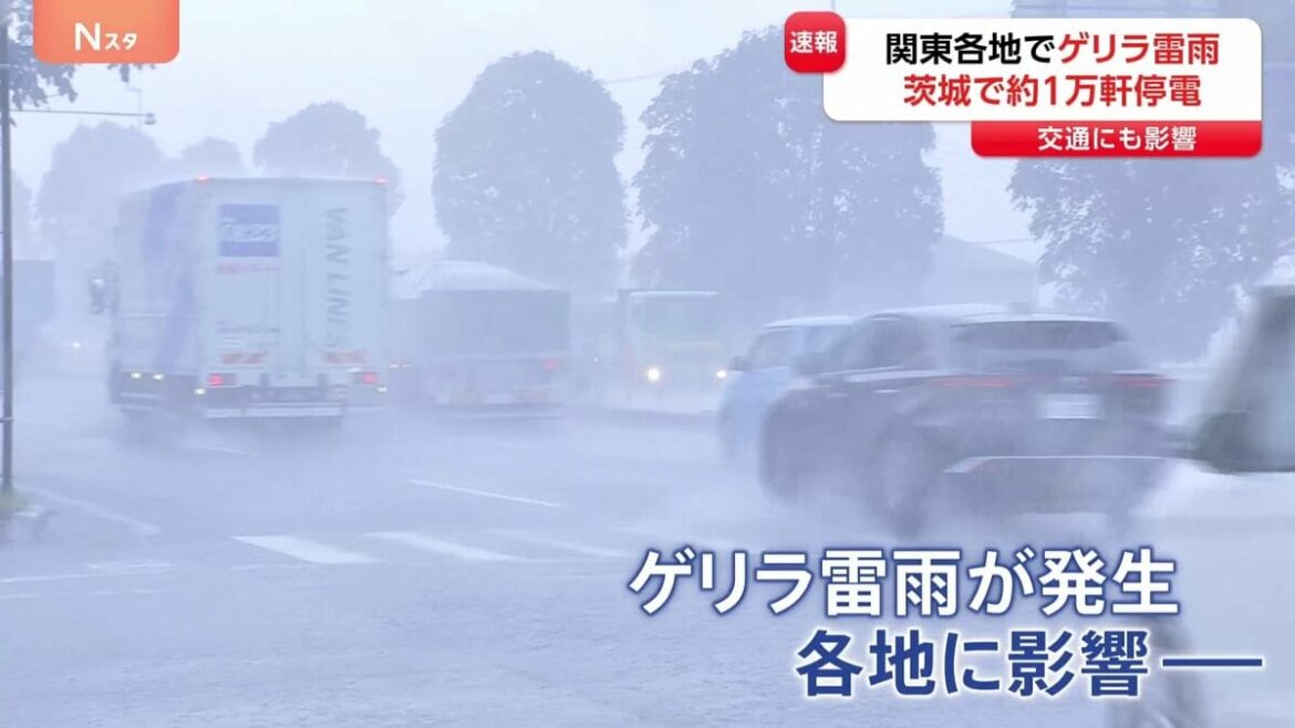 関東各地でゲリラ雷雨に 茨城・土浦市中心に約1万軒が停電 低い土地の浸水や河川の増水、氾濫など警戒を | TBS NEWS DIG - TBS NEWS DIG