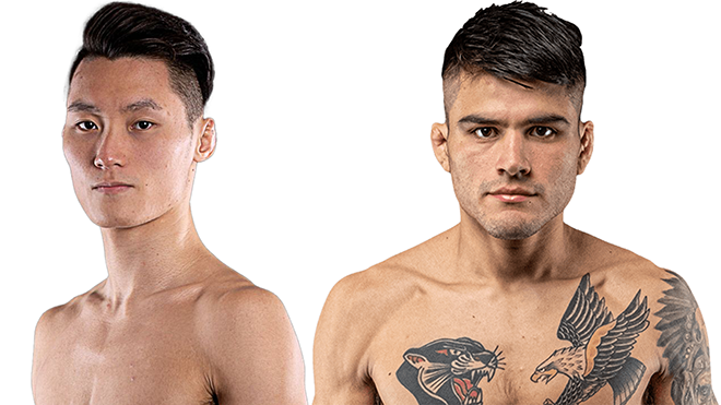 ONE Championship バンタム級タイトル挑戦者のクォン·ウォンイル、メキシコLUX バンタム級チャンピオンのフアン·ディアス。 사진=Group One Holdings Pte. Ltd./LUX Fight League