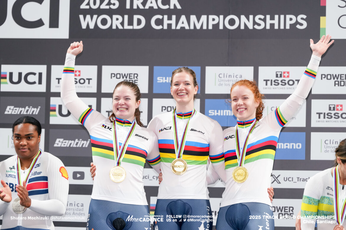 【2025世界選手権トラック】オランダがイギリスを撃破し世界トップ 日本は厳しい結果に 女子チームスプリント | More CADENCE – 自転車トラック競技/ロードレース/競輪ニュース キンブリー・ケイリー,Kimberly Kalee,ヘッティ・ファンデヴォウ,Hetty VAN DE WOUW,ステフィー・ファンデルピート,Steffie van der Peet,女子チームスプリント, WOMEN'S Team Sprint,2025世界選手権トラック サンティアゴ, 2025 UCI CYCLING WORLD CHAMPIONSHIPS TRACK
