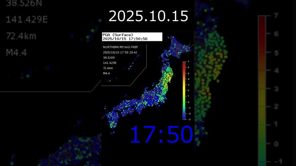 2025.10.15 地震リアルタイム情報　#地震