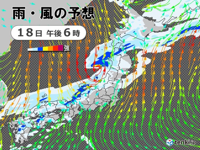18日(土)～19日(日)は雨・風強まる