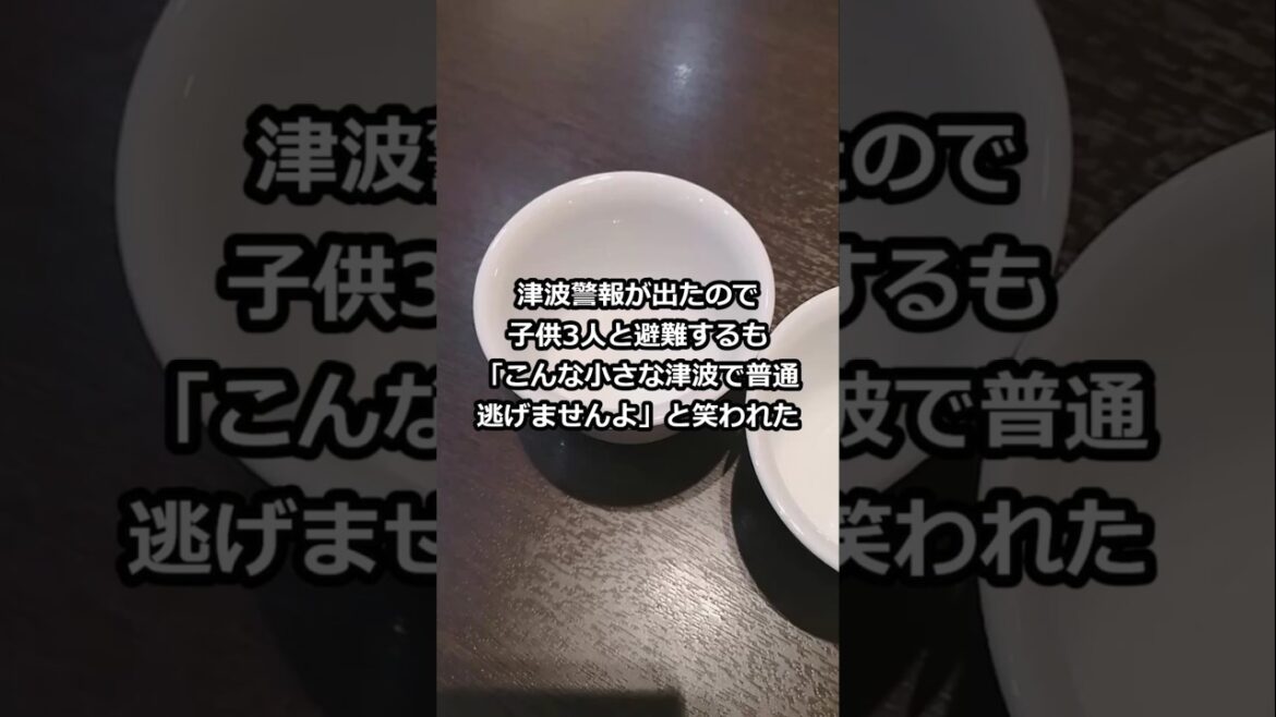 津波警報が出たので子供3人と避難するも「こんな小さな津波で普通逃げませんよ」と笑われた #shorts 津波警報が出たので子供3人と避難するも「こんな小さな津波で普通逃げませんよ」と笑われた #shorts
