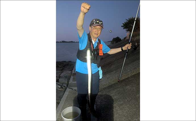 宮川の投げ釣りで良型ウナギ4匹キャッチ!【三重】潮の変化と仕掛け工夫が奏功
