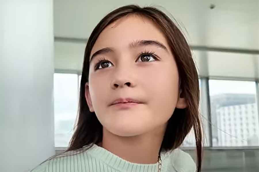 1か月ぶりのパパとの再会を心待ちにする、エリーシャちゃん(スクリーンショット)