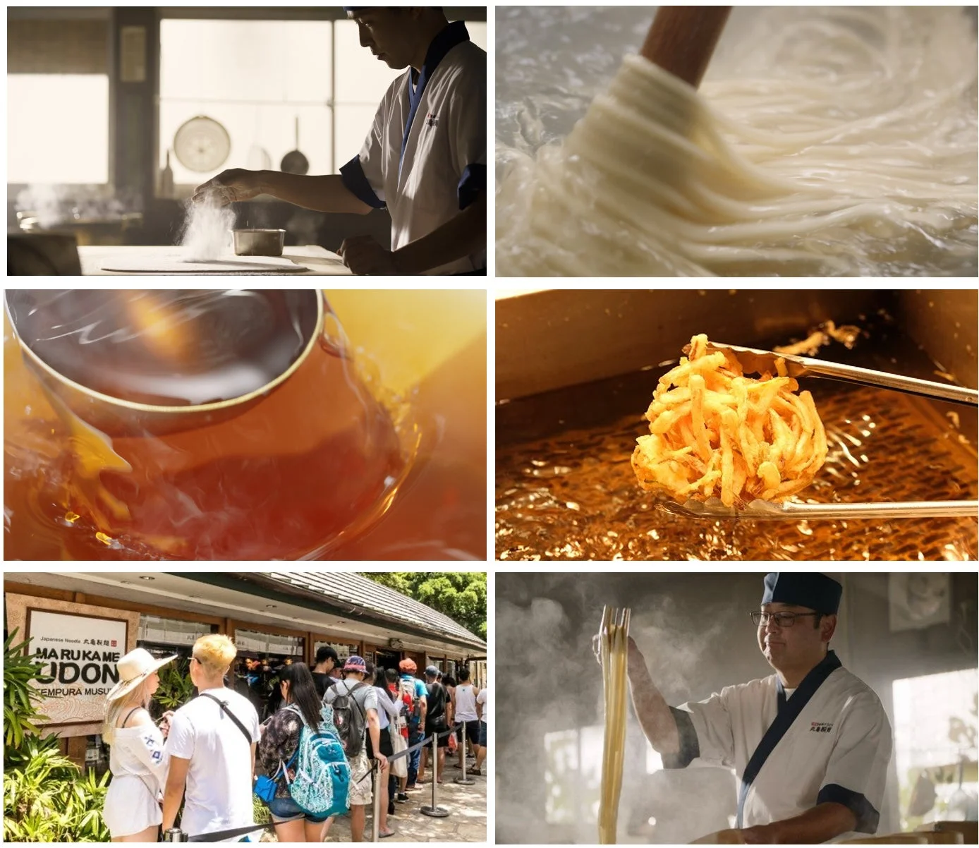丸亀製麺のうどん作りや店舗風景のイメージ写真