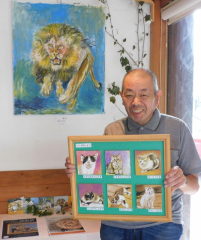 放浪の画家が描く 迫力の「猛獣」見て ライオンやクマ、恐竜 10月21日まで、奈良県大和郡山市で