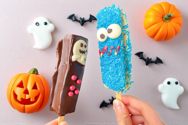 千葉県の老舗お菓子店「お菓子のたいよう」ハロウィン限定バウムクーヘン「ハロウィン・バーバウム」のゴースト＆モンスター